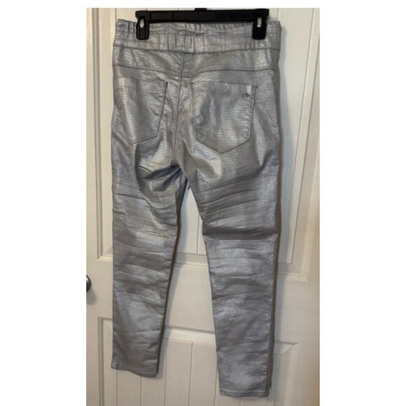 NWOT FLOG Shely Original Pant Silver Snakeskin Print Cotton Drawstring 27 - Picture 5 of 8